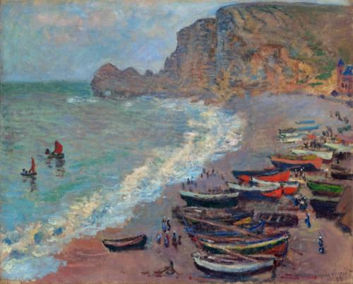 1883 The Beach at Etretat oil on canvas 66 x 81.2 cm Muse e d'Orsay, Paris