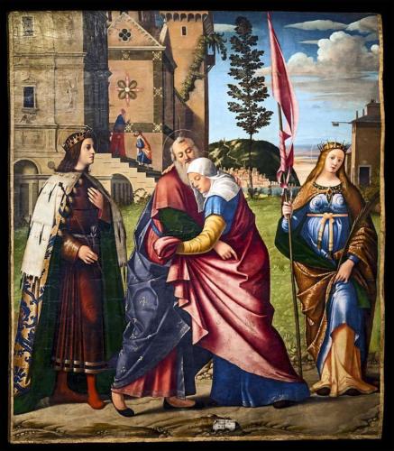 Accademia  Venise Incontro di Gioacchino e Anna con san Luigi IX e santa Libera