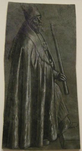 Carpaccio, vescovo con una candela,, studio per le storie di sant'orsola, 1493