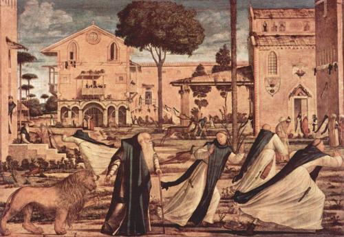 Saint Jerôme conduisant au monastère le lion blessé Scuola di San Giorgio