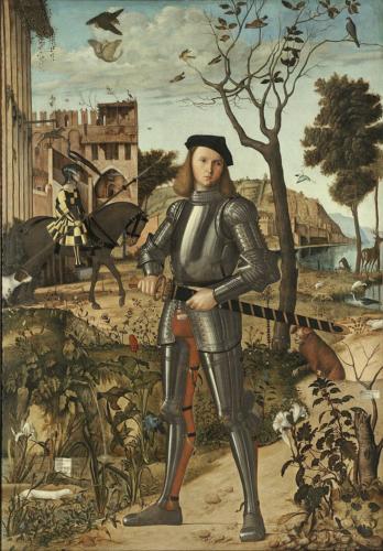 Vittore Carpaccio - Giovane cavaliere in un paesaggio Musée Thyssen Bornemisza