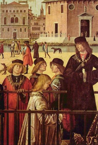 Vittore Carpaccio La Legende de la vie Sainte Ursule arrivée des ambassadeurs vers 1495